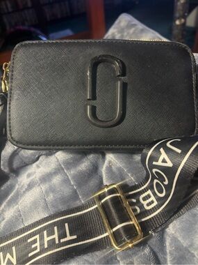 The Marc Jacobs Black Crossbody Bag with Branded Strap